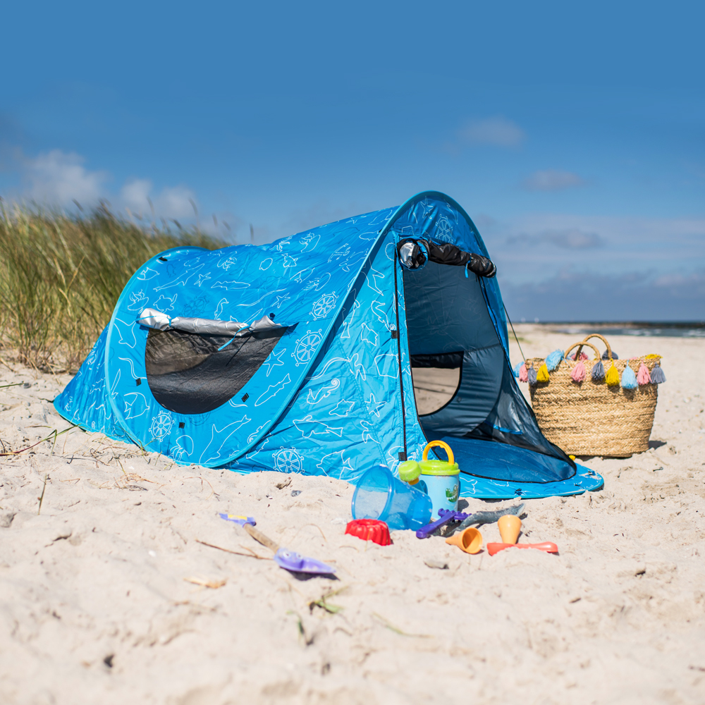 perfekt für Reisen Malbuch Inkl Pop-Up Strandmuschel für Babys Strandurlaub Pluto Strandmuschel Lila: Schützen Sie Ihre Kinder in jedem Wetter Picknick im Park und Veranstaltungen im Freien 